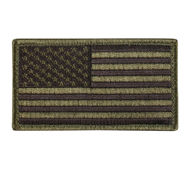 Amerikansk Flagga Militär tygmärke med kardborre Olivgrön