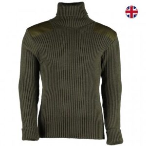 Woolly Pully Roll Neck Sweater 100% Wool - Green