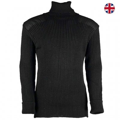 Woolly Pully Roll Neck Sweater 100% Wool - Black